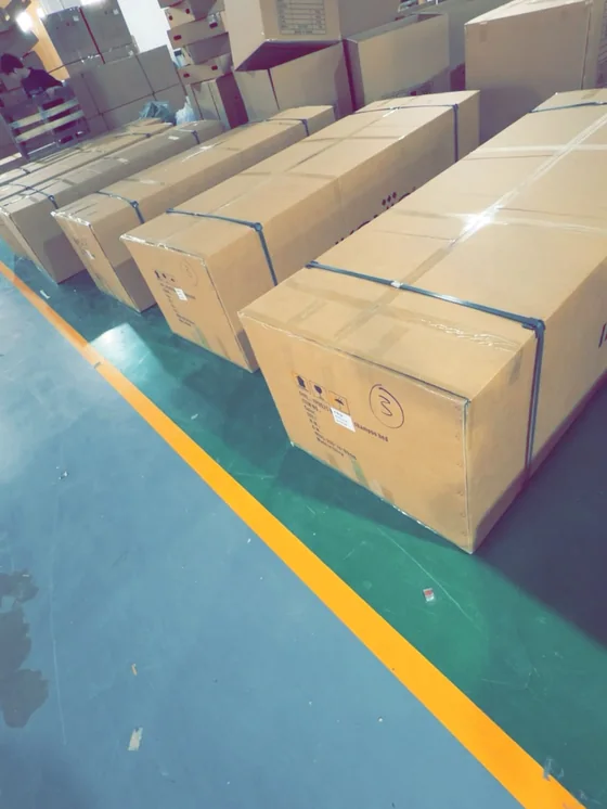 Cartons strapped onto a pallet, ready for collection