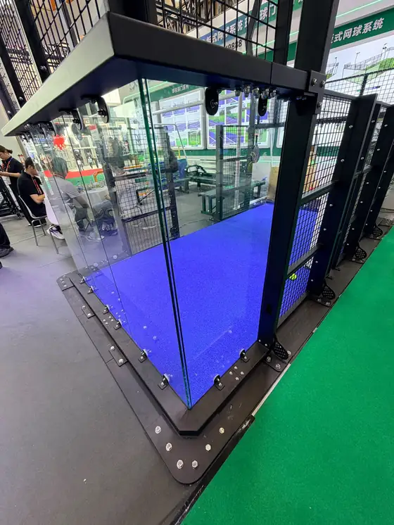Sports equipment stand at a trade fair
